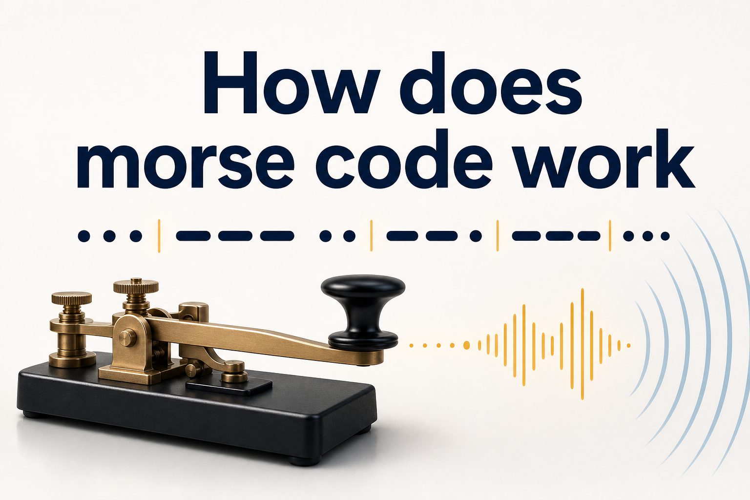 Morse code chart with dots and dashes for letters and numbers